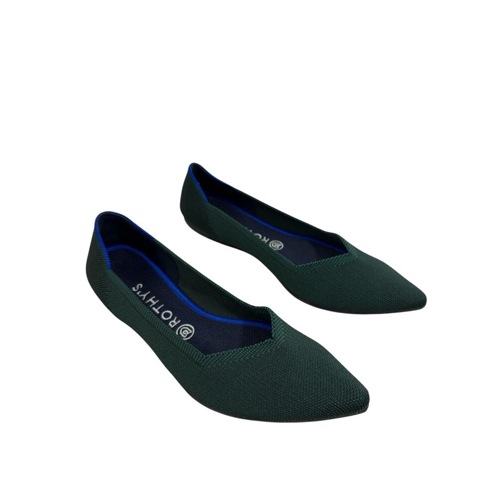 Rothy’s The Point Emerald Green Pointed Toe Ballet Flats Women’s Size 11 Slip On - Picture 5 of 10